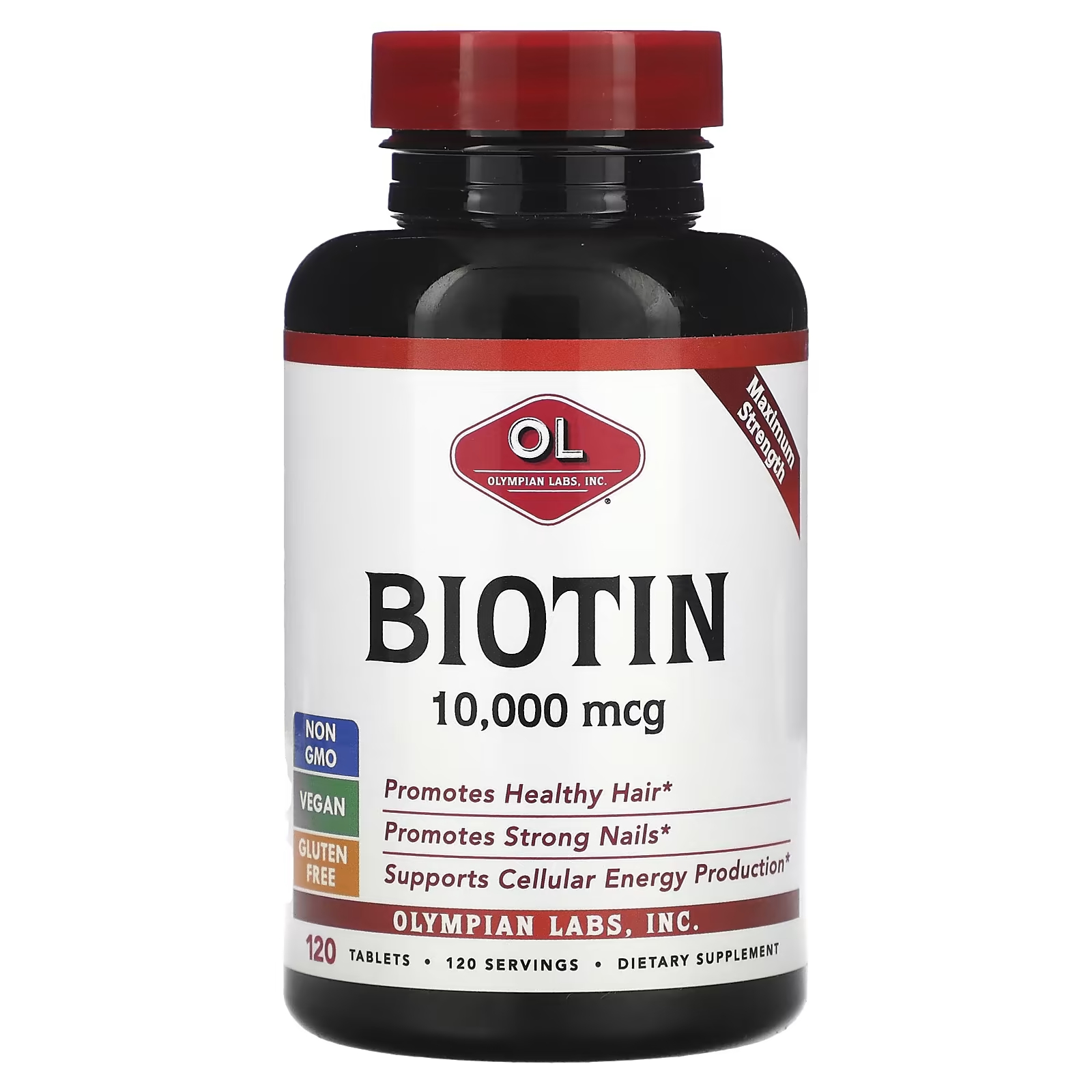цена Биотин Olympian Labs 10 000 мкг, 120 таблеток