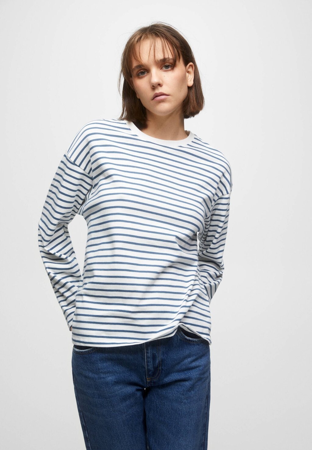 

Рубашка с длинным рукавом PULL&BEAR, синий