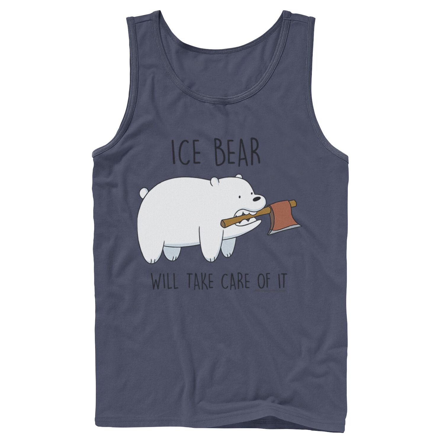 

Мужская майка с топором Cartoon Network We Bare Bears Ice Bear Take Care Of It Licensed Character