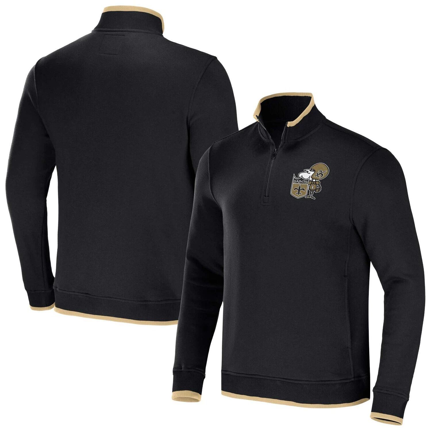 

Мужская коллекция NFL x Darius Rucker от Fanatics Черный топ с молнией на четверть и логотипом New Orleans Saints