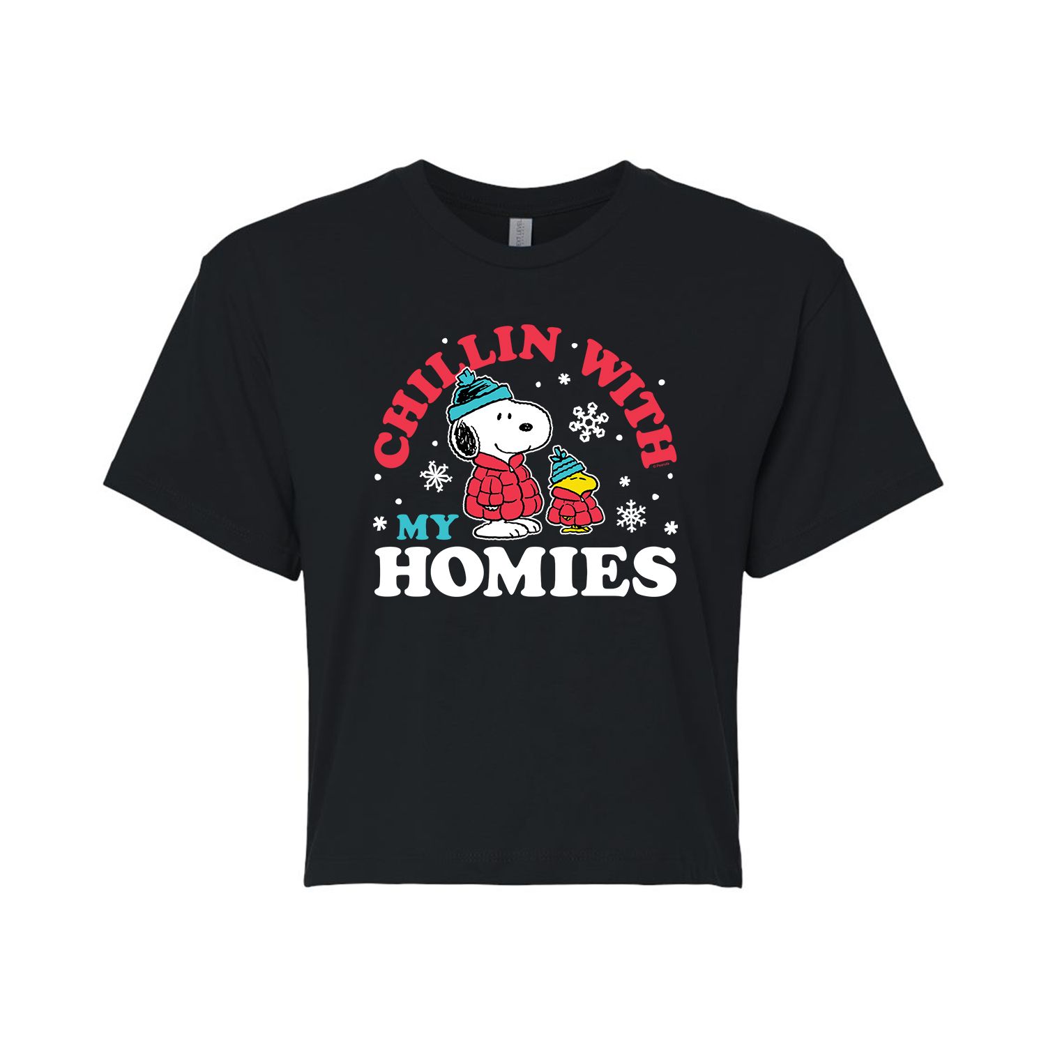 Укороченная футболка с рисунком Juniors' Peanuts Homies Licensed Character
