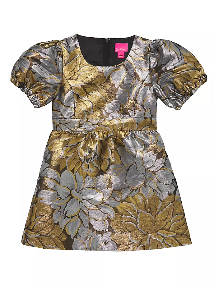 Мини-платье Priyanka из жаккардового цвета с эффектом металлик для маленьких девочек и девочек Lilly Pulitzer Kids, цвет gold metallic peony платье lilly pulitzer novella dress