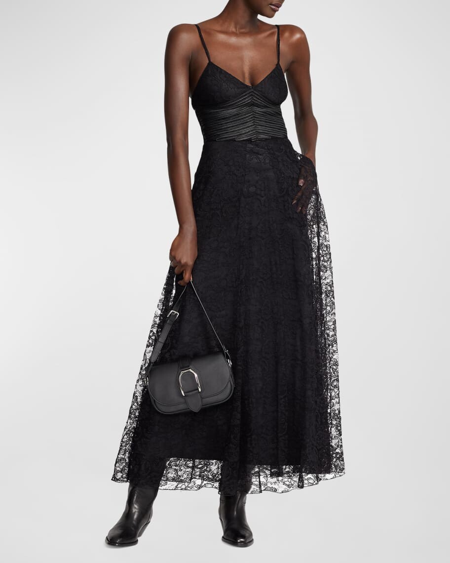

Кружевное платье Jerome с кожаной окантовкой Ralph Lauren Collection