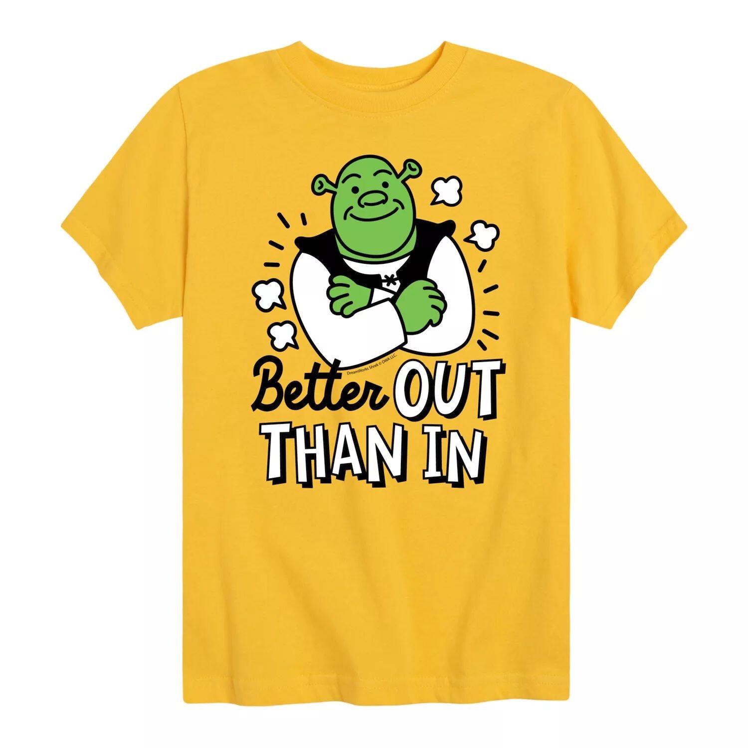 

Универсальная футболка с рисунком Shrek Better Out для мальчиков 8–20 лет Licensed Character, желтый