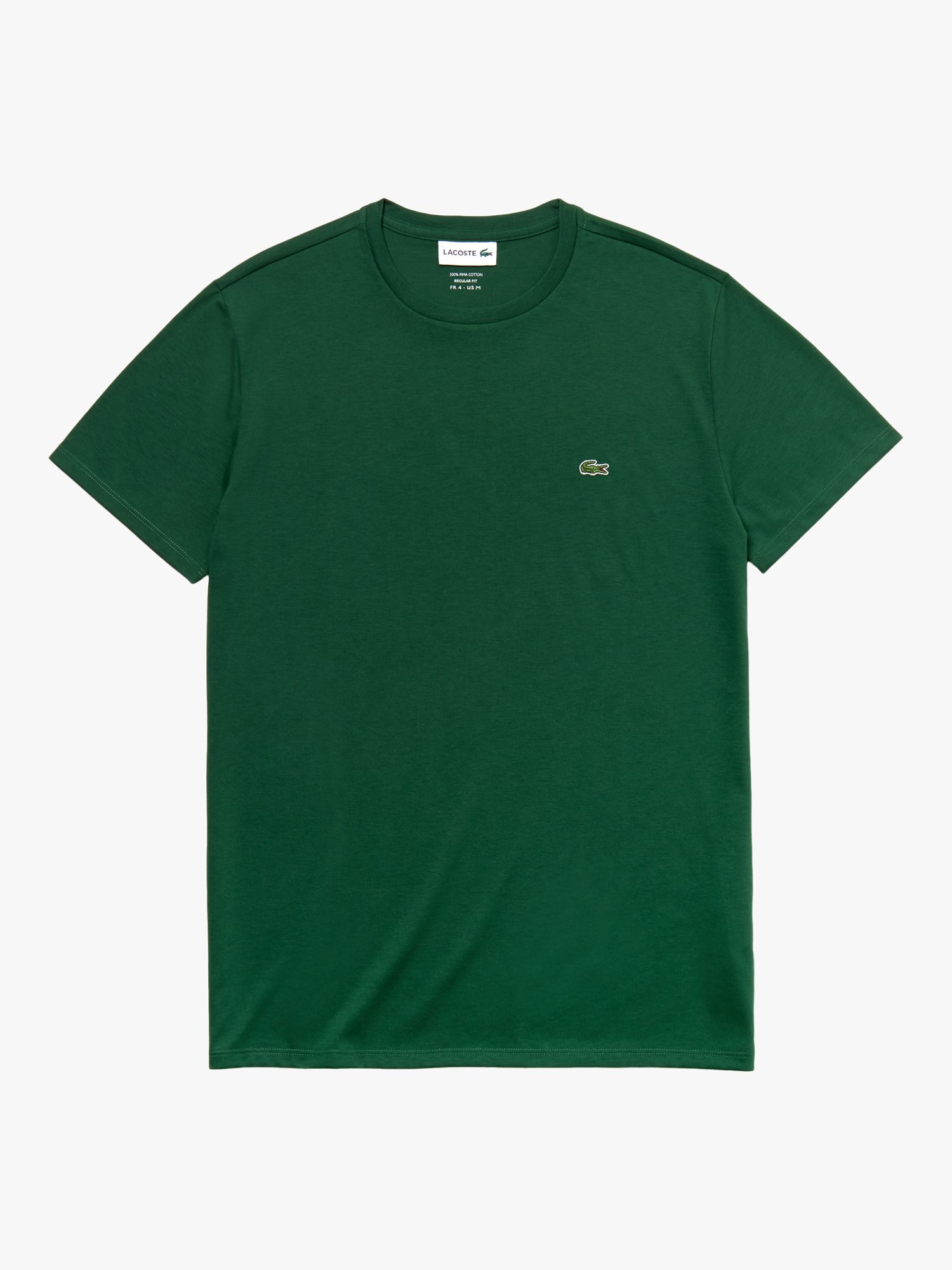 Хлопковая футболка с круглым вырезом Lacoste Classic Pima, зеленая