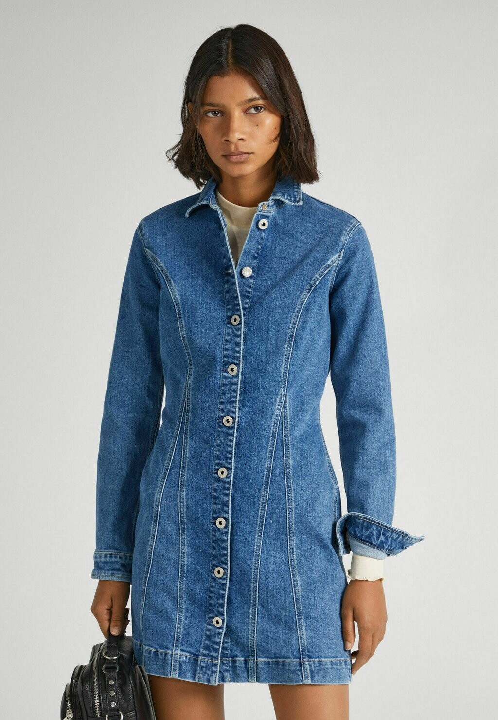 

Джинсовое платье Pepe Jeans с длинным рукавом, синий