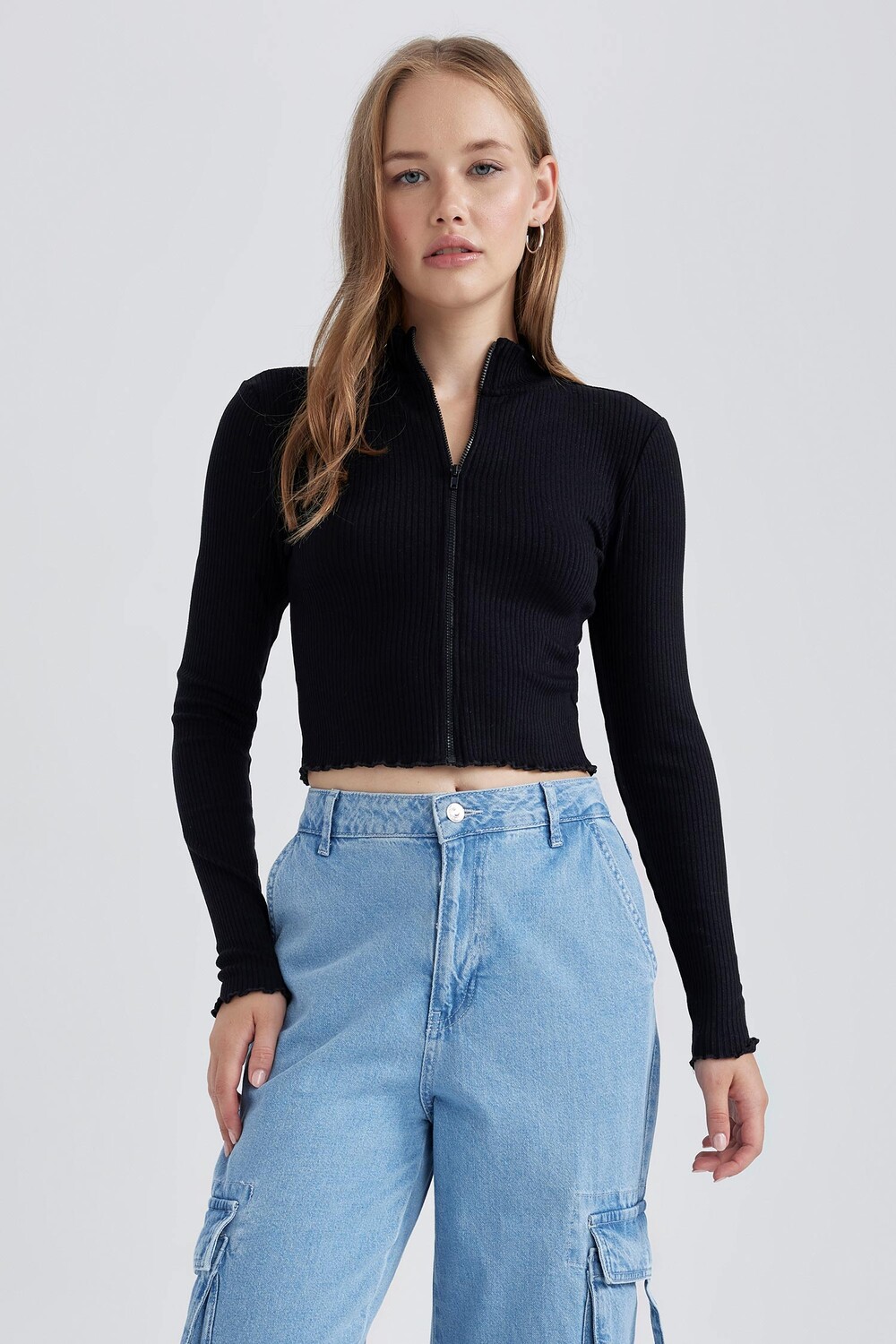 

Кардиган DeFacto Strickjacke FITTED, черный