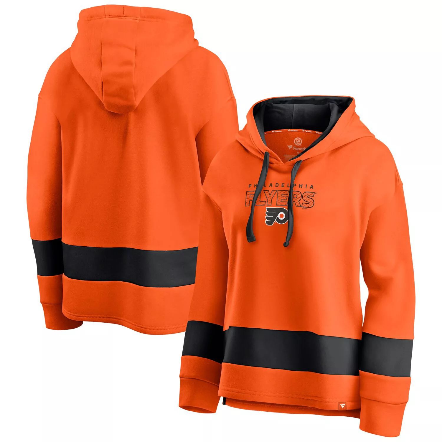 

Женский пуловер с капюшоном Fanatics Orange/Black Philadelphia Flyers Colors of Pride с цветными блоками Fanatics