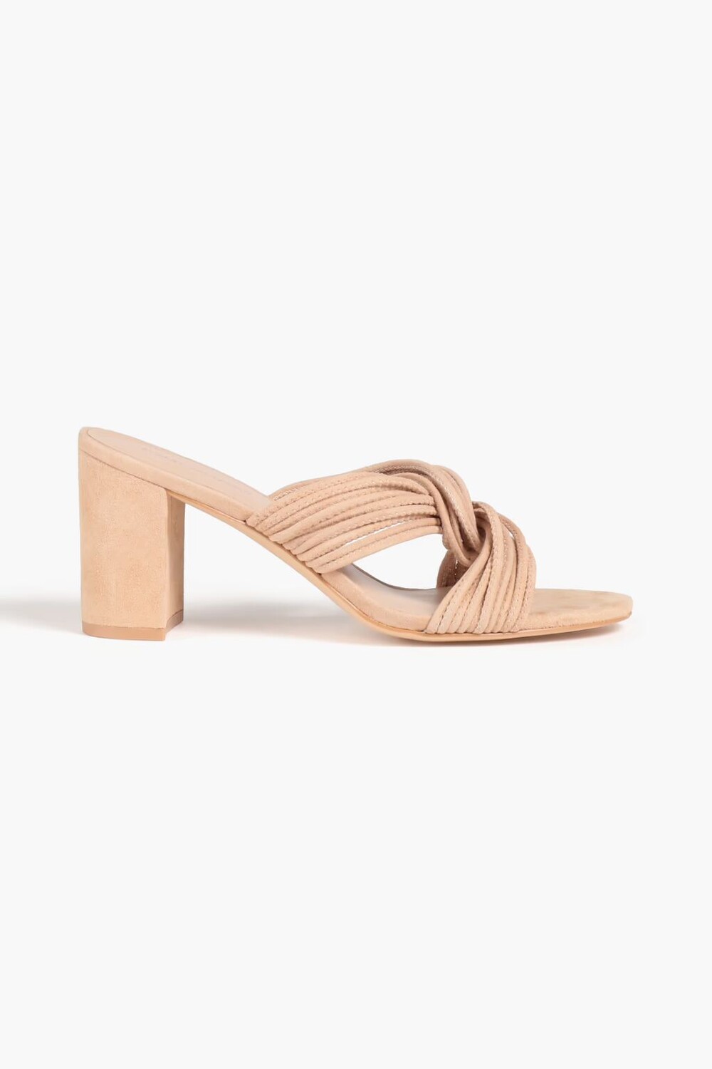 

Туфли-мюли Twist Block 75 из скрученной замши Stuart Weitzman, нейтральный