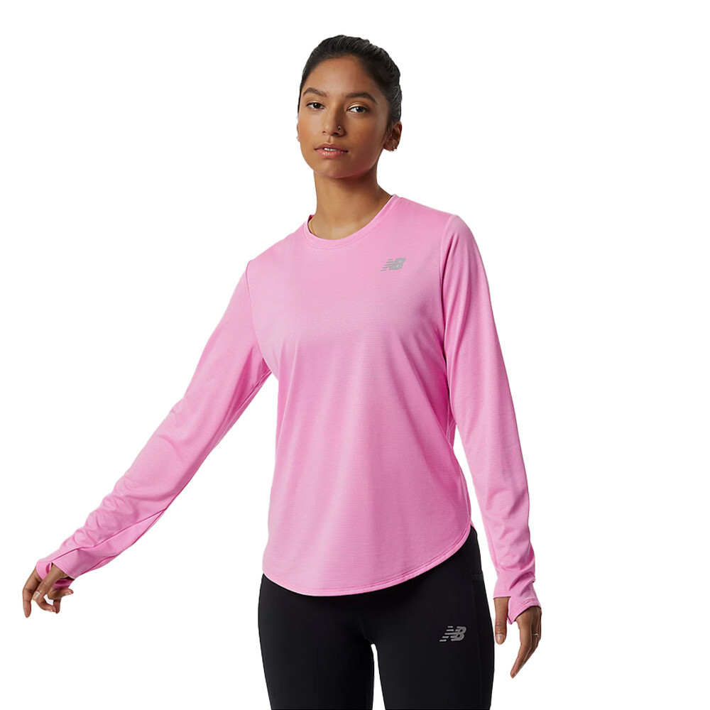 

Спортивный топ New Balance Accelerate Long Sleeve, розовый