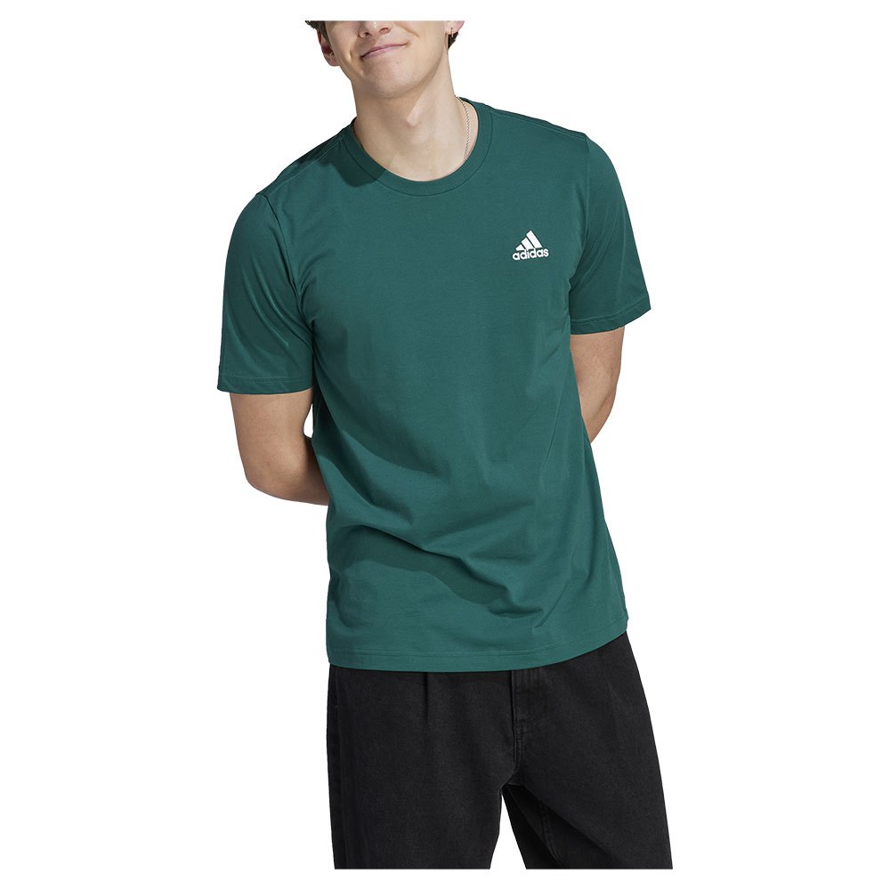 Футболка с коротким рукавом adidas Essentials Single Embroidered Small Logo, зеленый футболка с коротким рукавом adidas fi logo зеленый