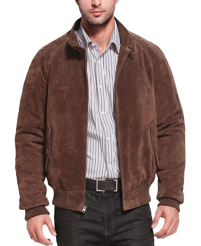 Мужская замшевая кожаная куртка-бомбер времен Второй мировой войны - высокий Landing Leathers, коричневый