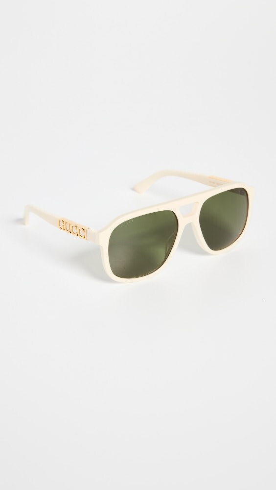

Солнцезащитные очки Gucci Acetate Pilot Aviator, слоновая кость
