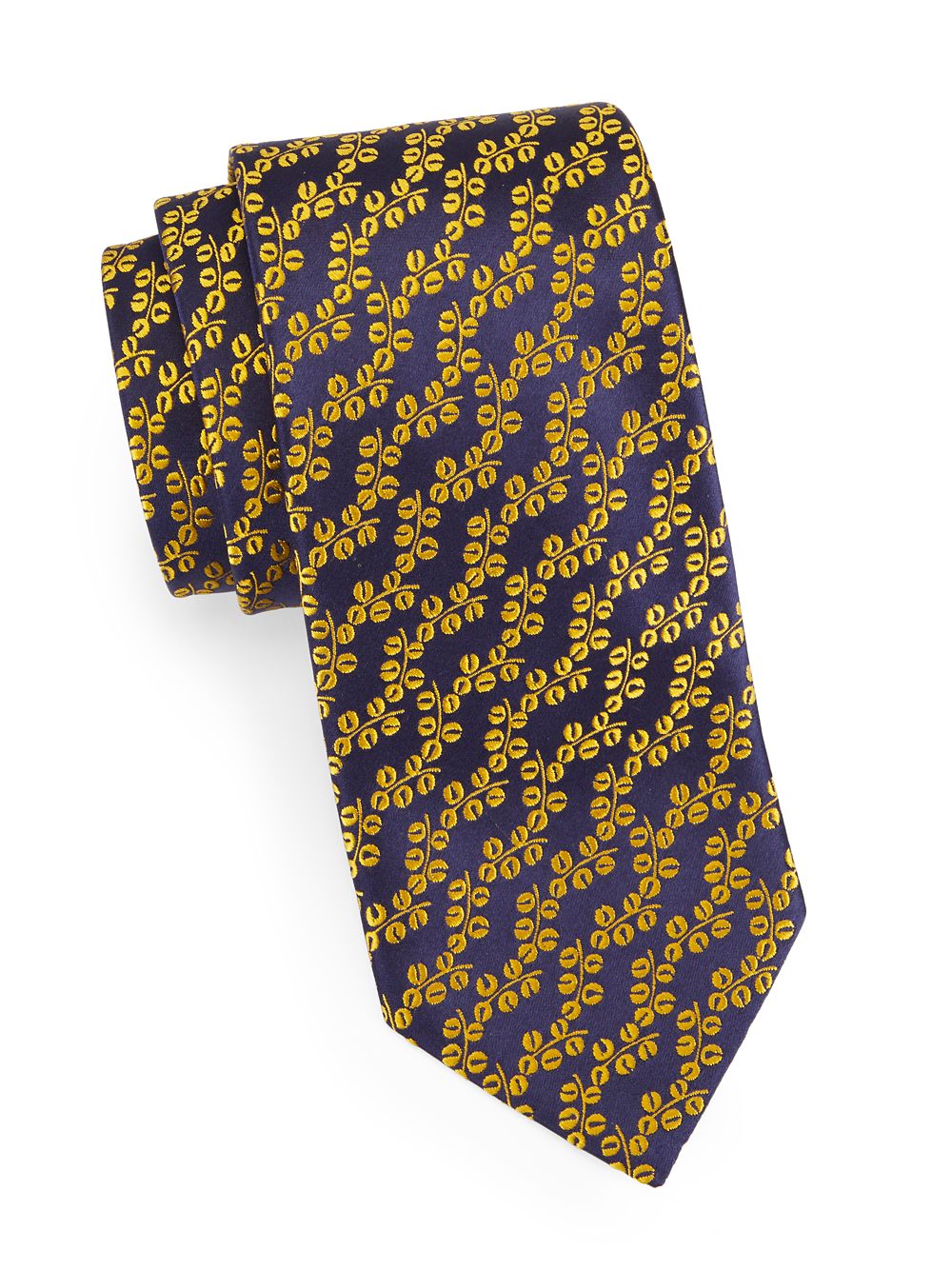 Шелковый жаккардовый галстук Coffee Vine Charvet, желтый