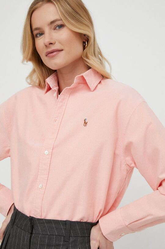 

Хлопчатобумажную рубашку Polo Ralph Lauren, розовый