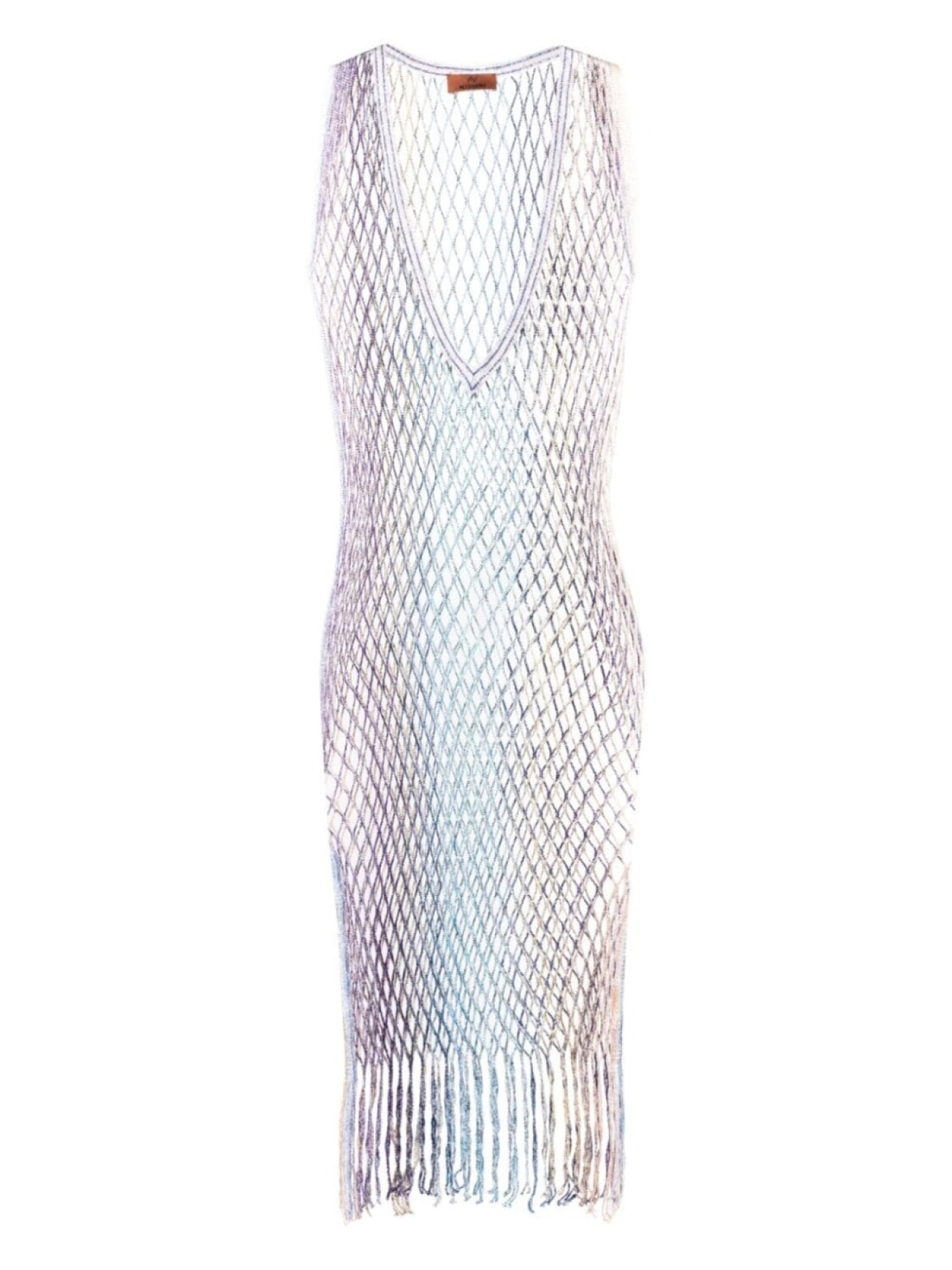 

Missoni сетчатое платье макси с эффектом металлик, синий