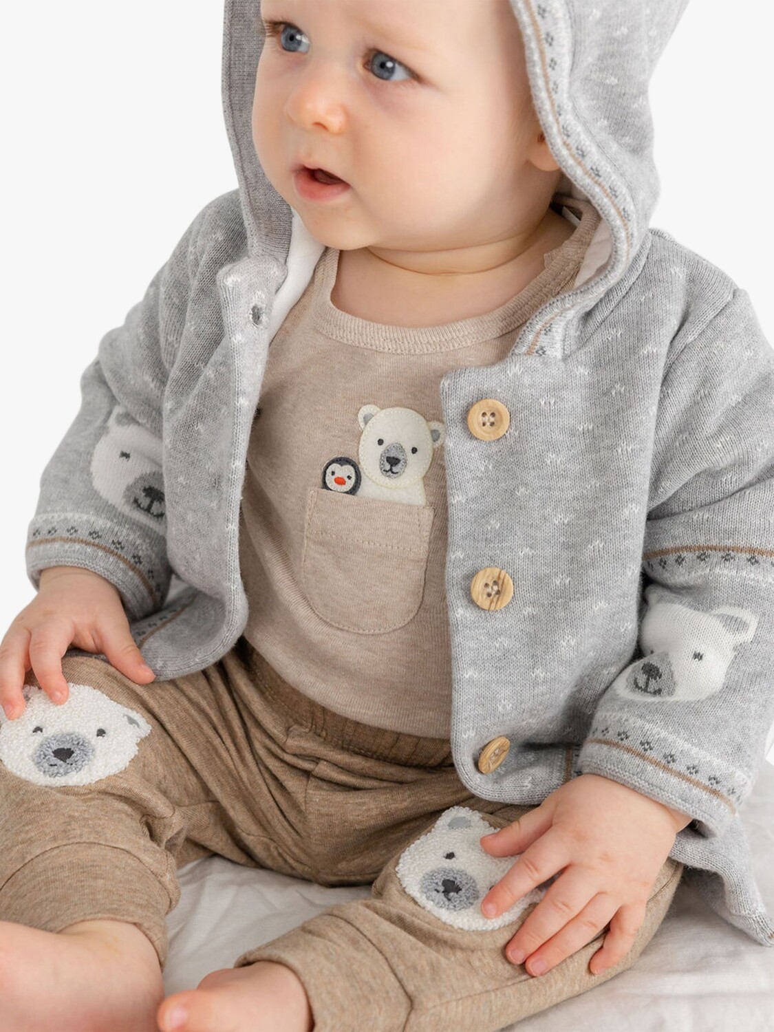 

Леггинсы Purebaby Animal до колена, коричный меланж