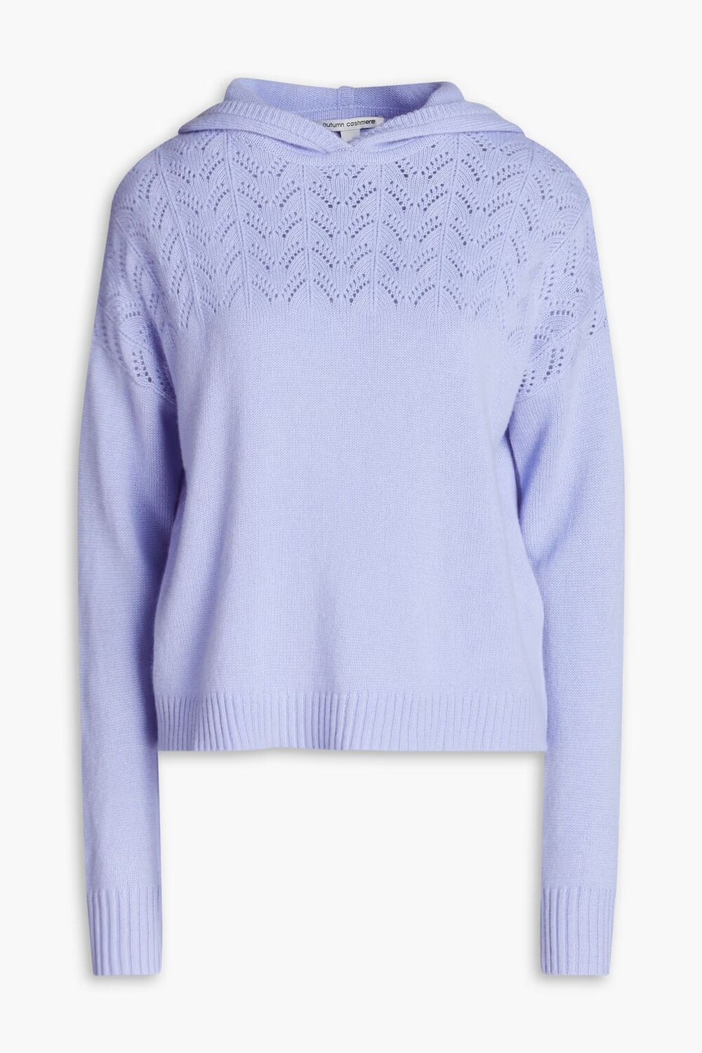 

Кашемировое худи Pointelle с трикотажными вставками Autumn Cashmere, лаванда