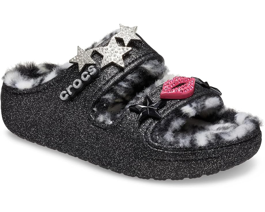 Сандалии Crocs Classic Cozzzy Sandal, цвет Black/Multi Disco Glitter