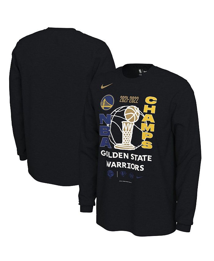 

Мужская черная футболка с длинным рукавом Golden State Warriors 2022 NBA Finals Champions Locker Room Nike, черный