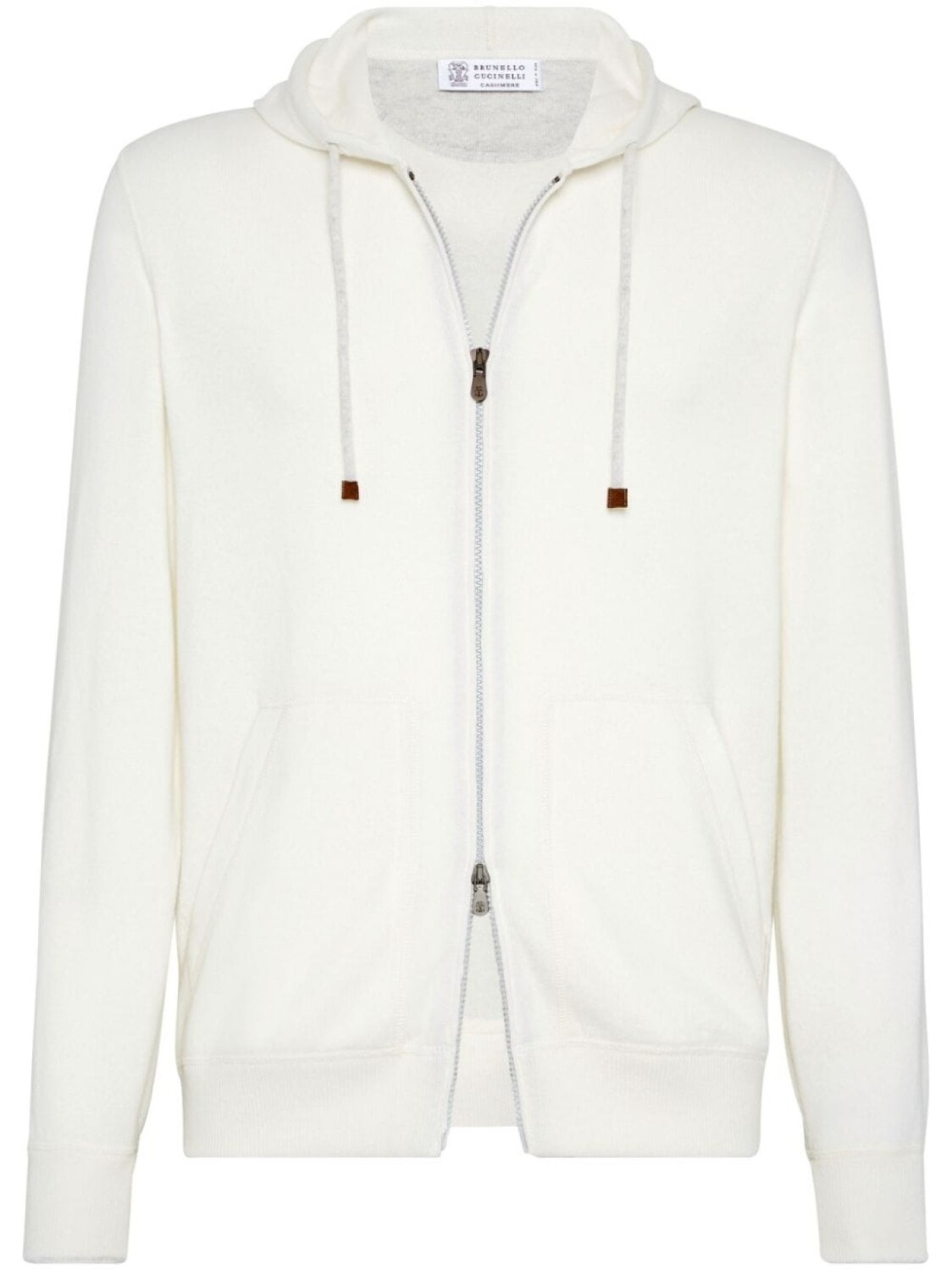 

Brunello Cucinelli кардиган на молнии с капюшоном, белый