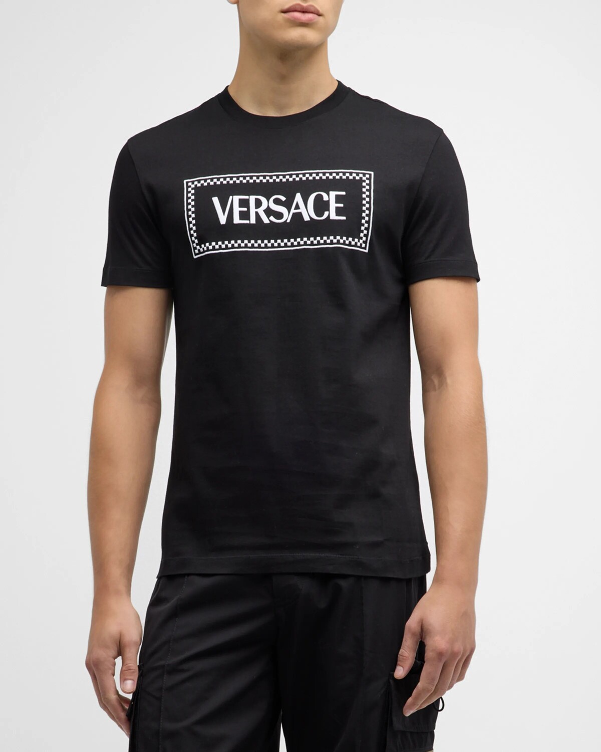 

Мужская футболка с логотипом Tailoring Label Versace, цвет Black