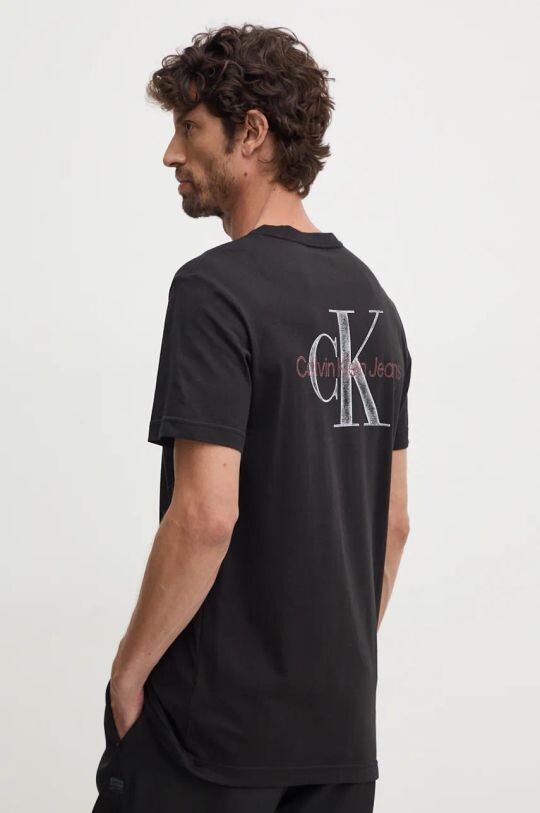 

Хлопковая футболка Calvin Klein Jeans, черный