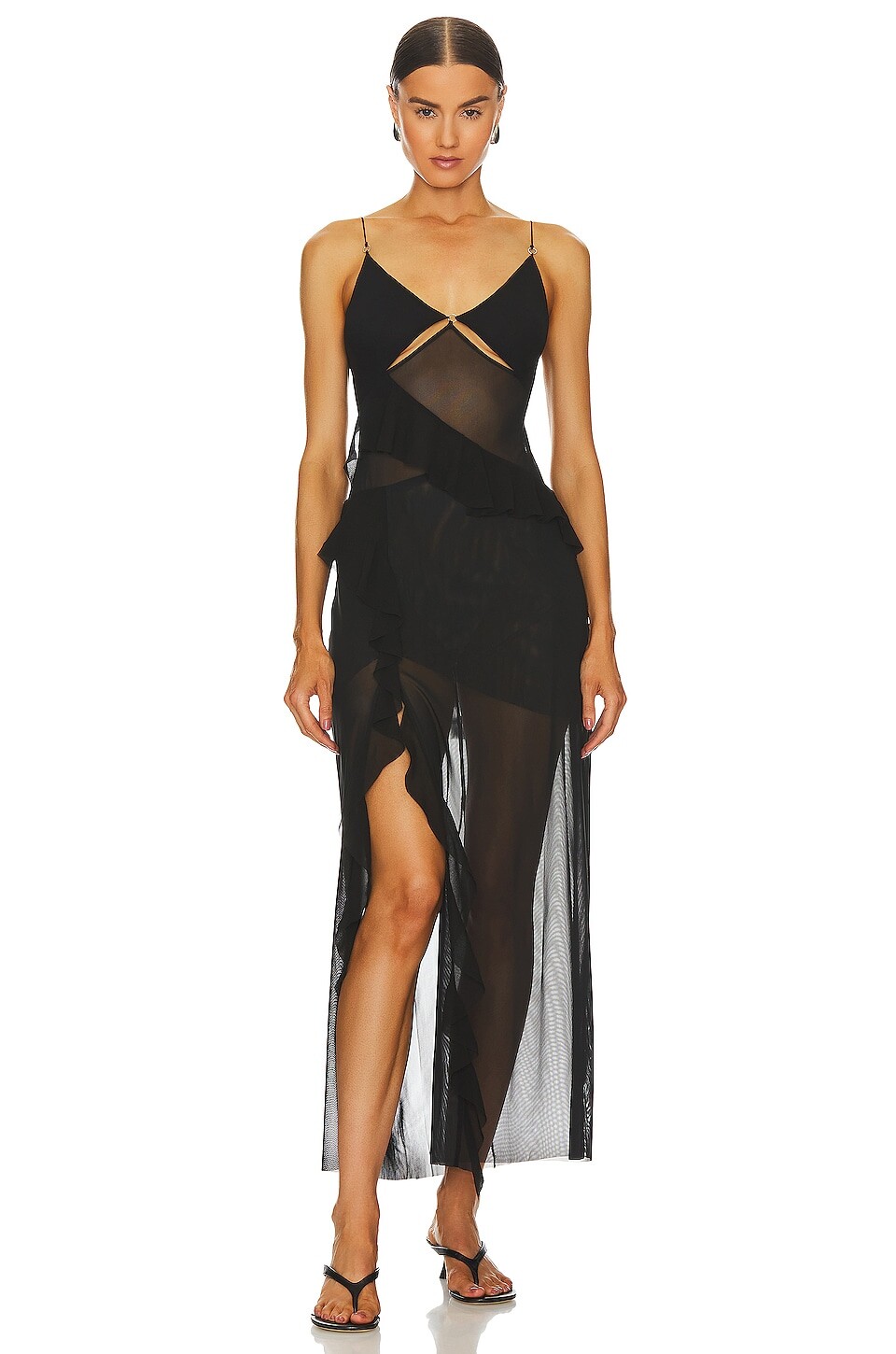 

Платье макси Bec + Bridge Aurelie Strap Frill, черный