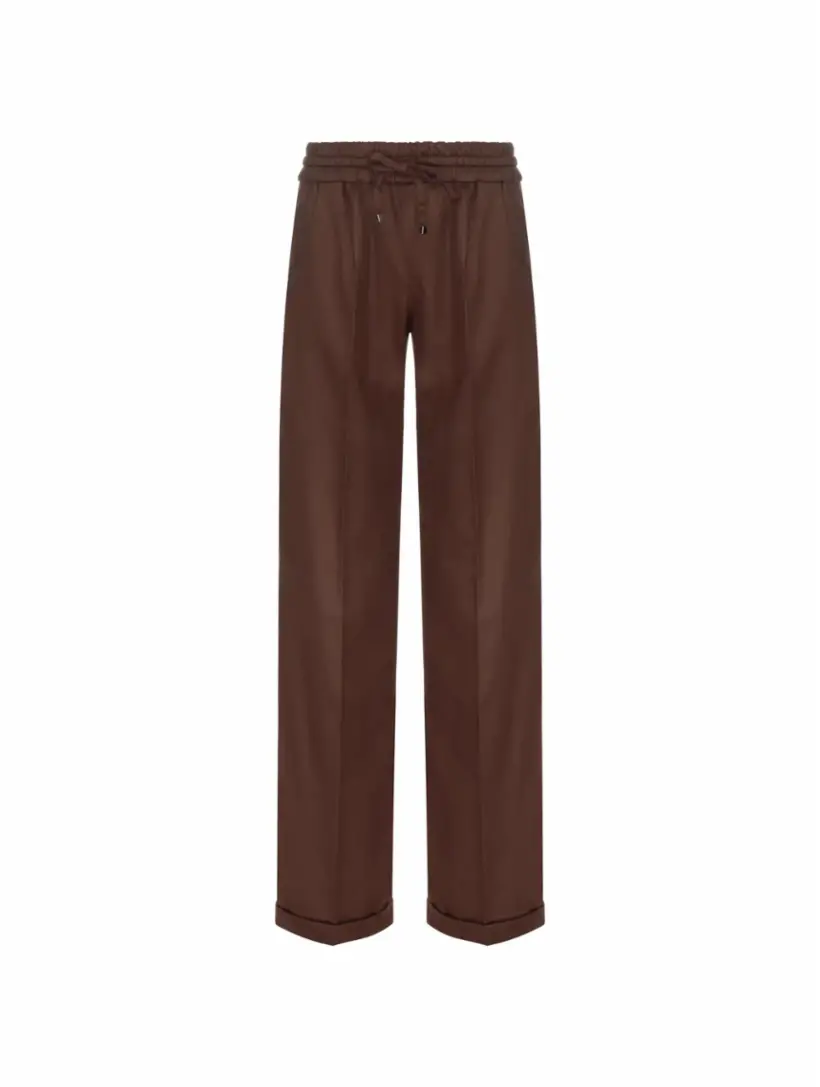 

Кашемировые широкие брюки Kiton, коричневый