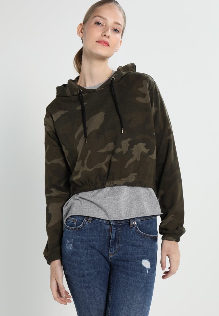 

Толстовка с капюшоном Urban Classics, оливковый, Зеленый