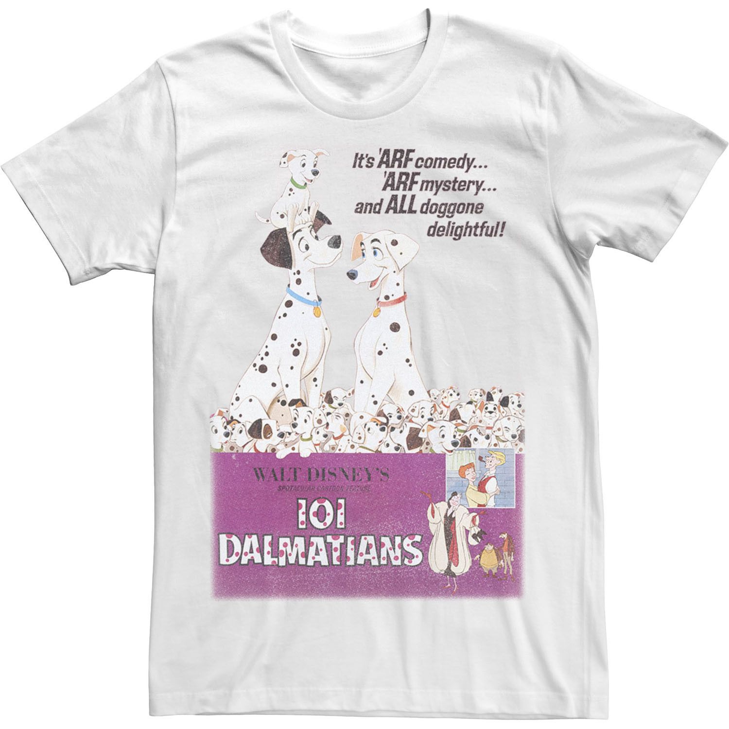 Мужская винтажная футболка с плакатом «101 далматинец» Licensed Character мужская футболка собака далматинец s зеленый