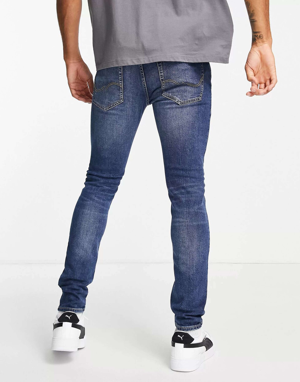 

Синие джинсы скинни с потертостями Jack & Jones Intelligence Liam