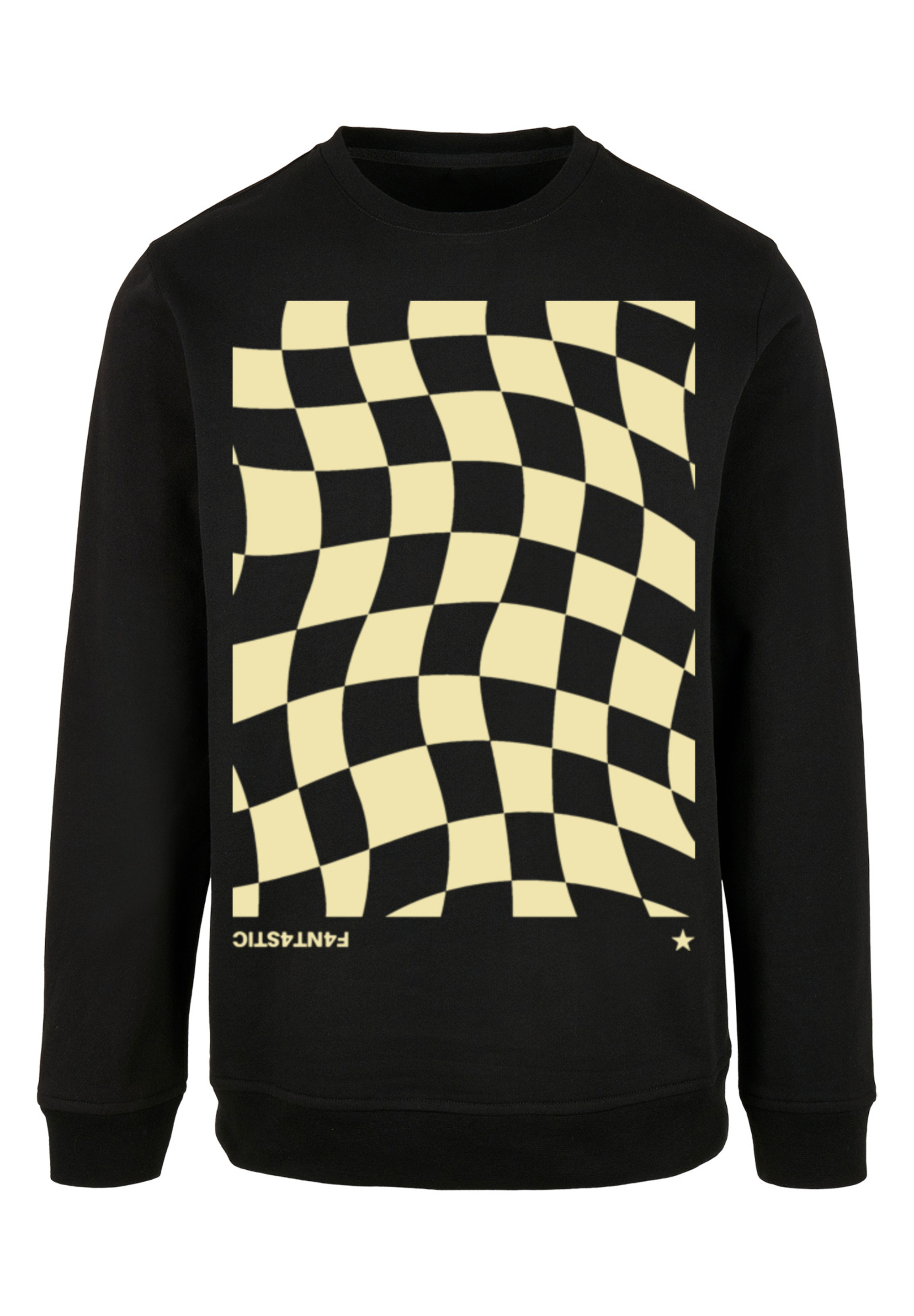 Пуловер F4NT4STIC Sweatshirt Wavy Schach Muster, черный