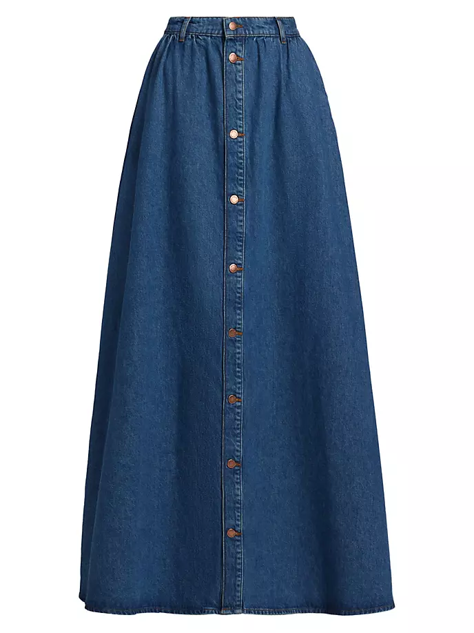 

Джинсовая длинная юбка Ms. Corey Triarchy, цвет yellowstone medium indigo