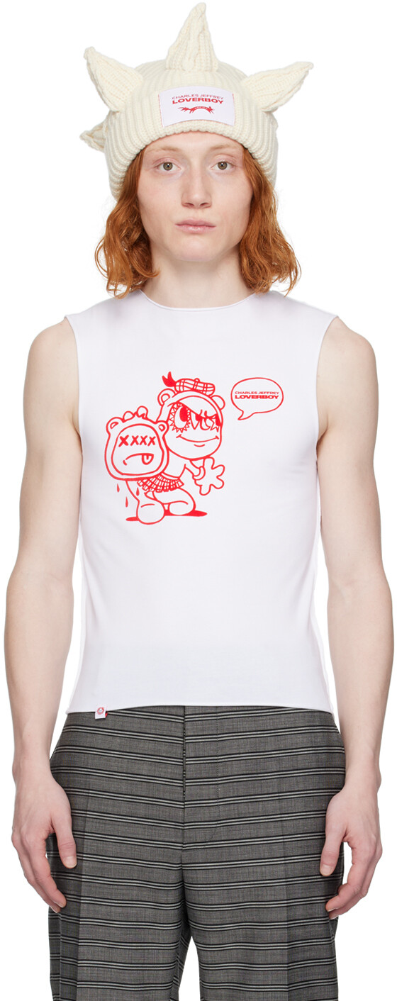 

Белая майка в стиле 90-х Charles Jeffrey Loverboy, цвет White scot