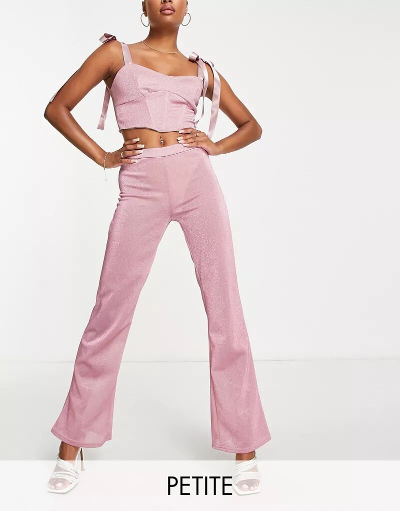 Прозрачные блестящие широкие брюки розового цвета Jaded Rose