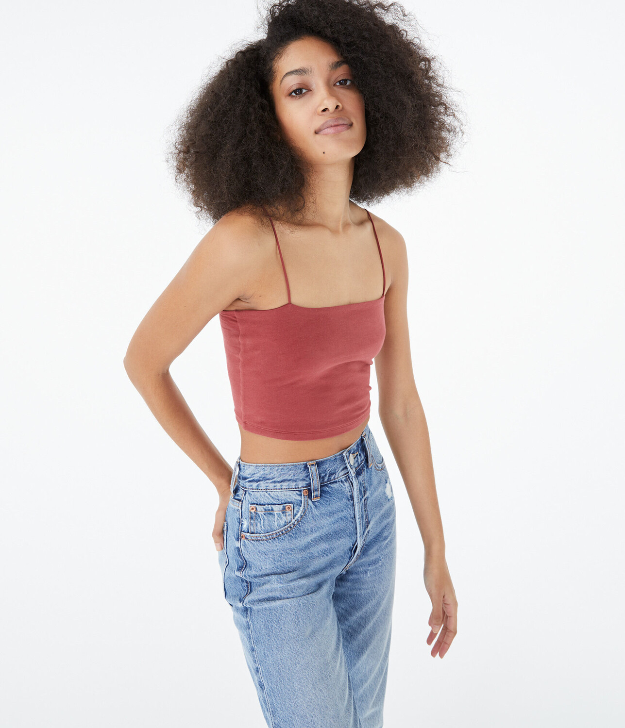 

Очень мягкая укороченная банджи-майка Aeropostale, коричневый