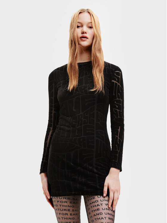 

Коктейльное платье узкого кроя Desigual, черный