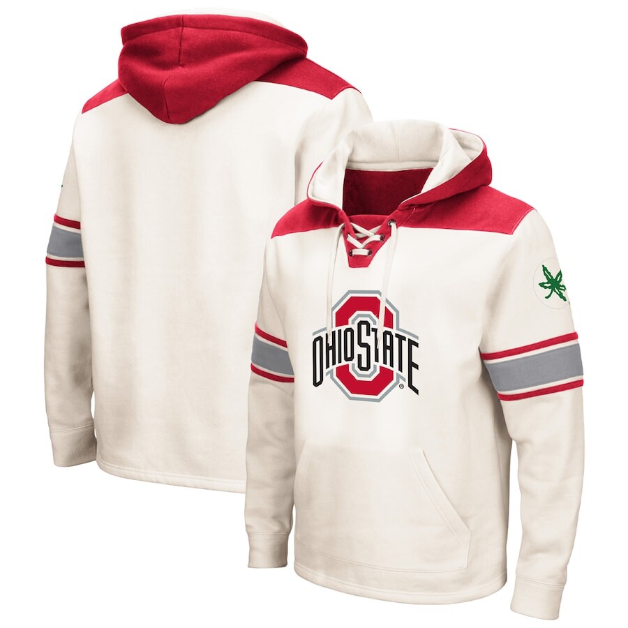 

Пуловер с капюшоном Colosseum Ohio State Buckeyes, кремовый