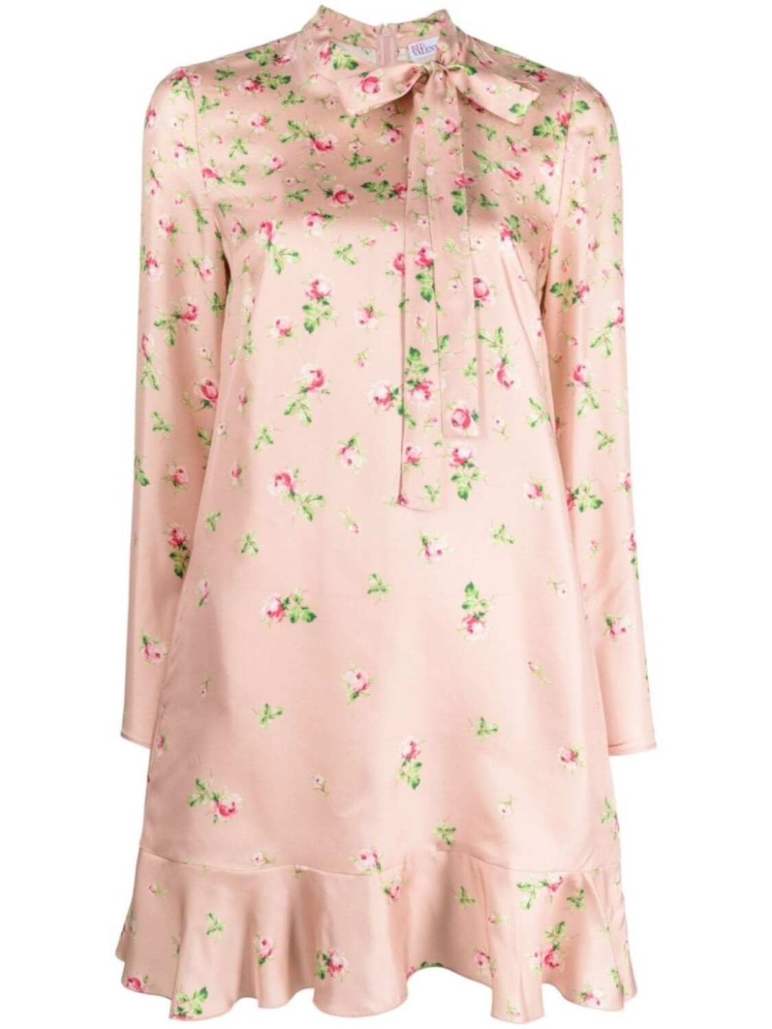 

RED Valentino шелковое платье мини с цветочным принтом, розовый