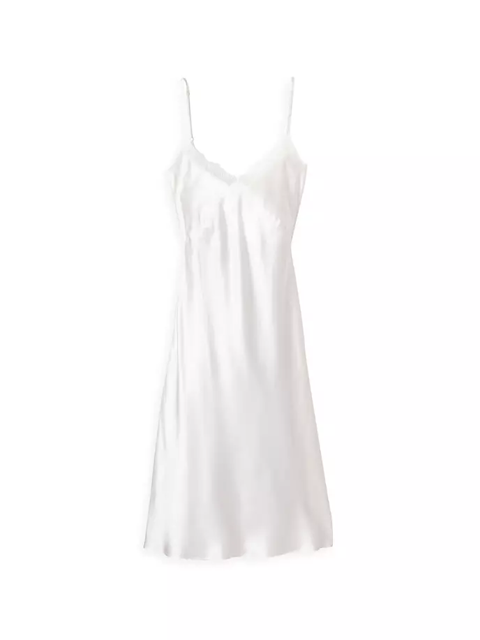 Шелковая ночная рубашка-комбинация Cossette Petite Plume, белый