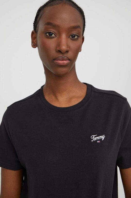 

Хлопковая футболка Tommy Jeans, черный
