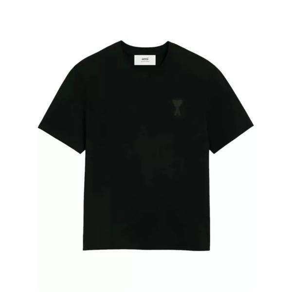 

Футболка logo-embossed cotton t-shirt Ami Paris, черный