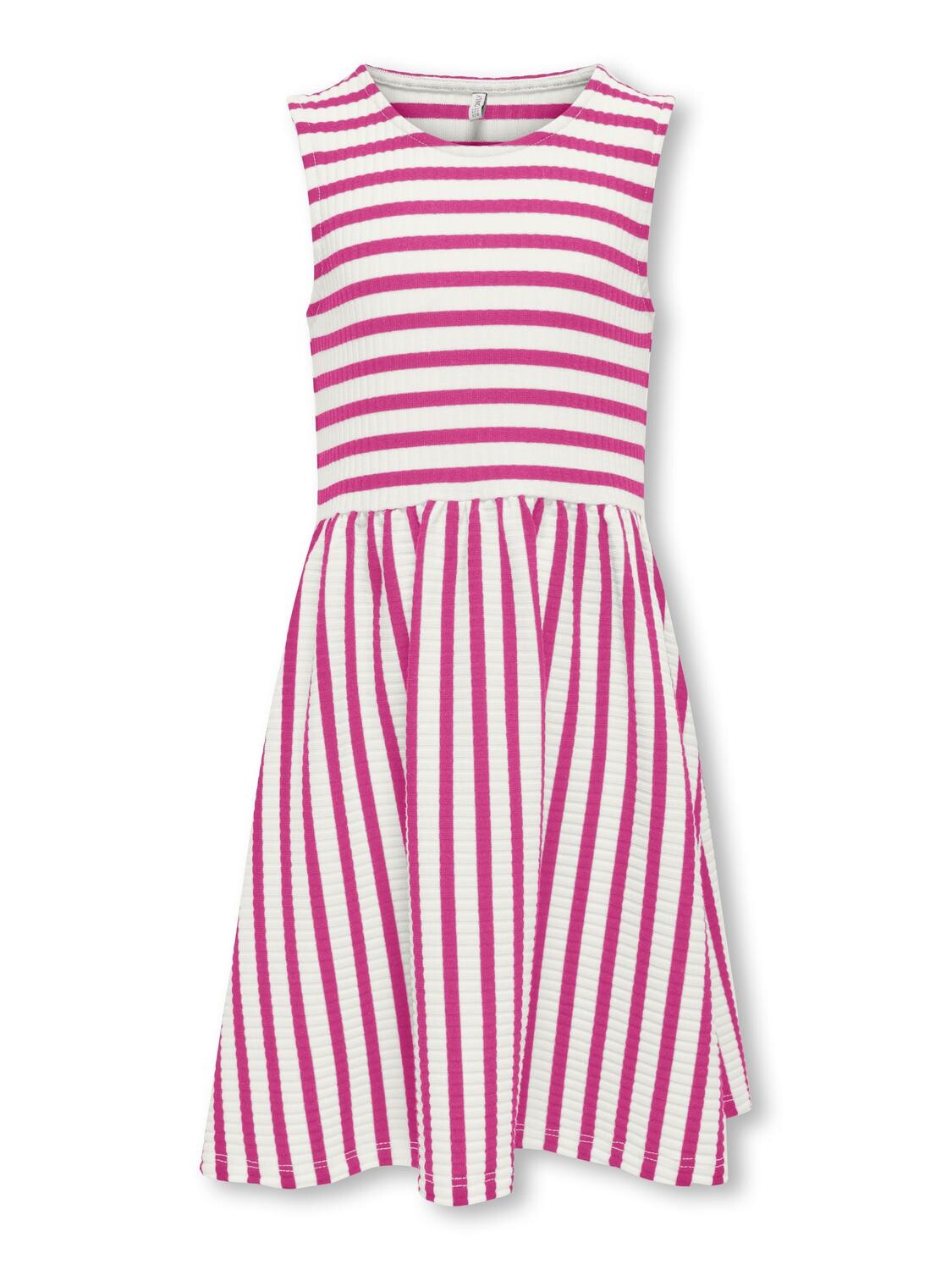 

Платье KIDS ONLY Sommer KOGNELLA S/L CUTLINE DRESS, цвет cloud dancer/Stripes Raspberry Rose
