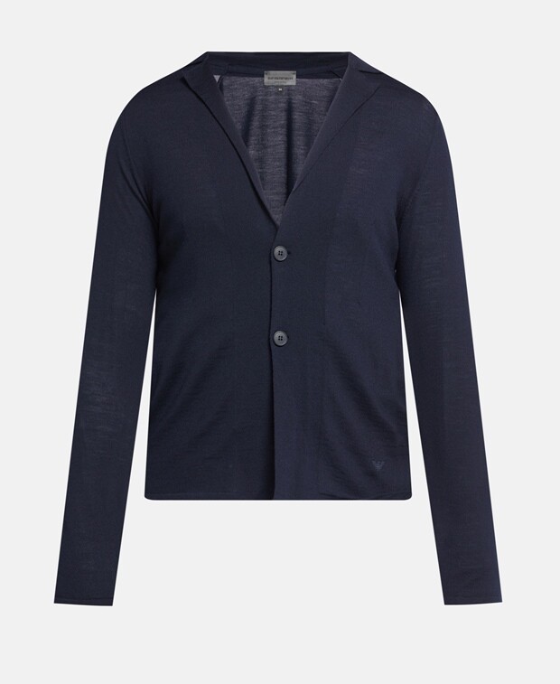 

Шерстяной кардиган Armani Exchange, темно-синий