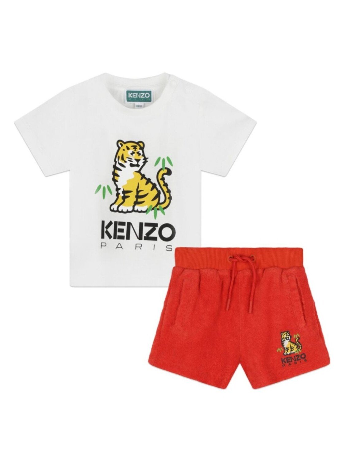 

Kenzo Kids комплект из топа и шортов с логотипом, белый