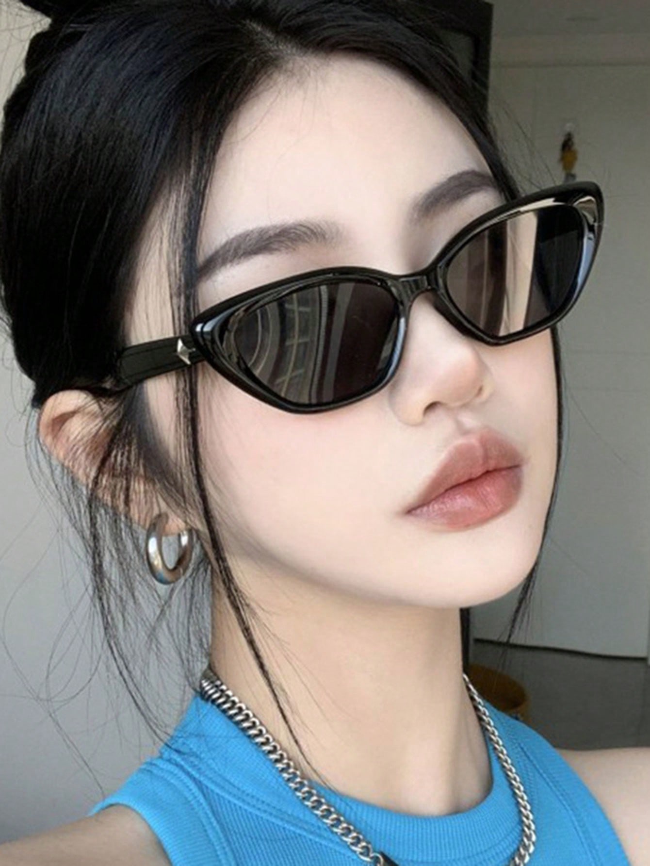 1шт треугольные солнцезащитные очки в оправе «кошачий глаз» женские модные очки кошачий глаз в стиле ретро y2k в стиле хип хоп