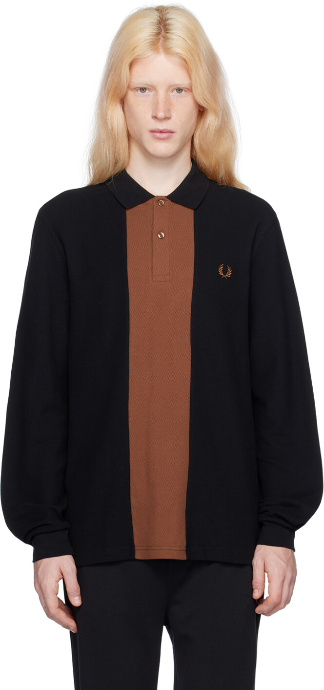 

Черная футболка-поло со вставками Fred Perry