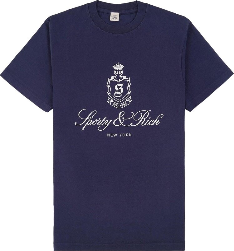 

Футболка Sporty & Rich Vendome 'Navy/White', синий