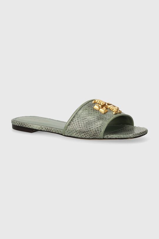 

Кожаные тапочки Eleanor Slide Tory Burch, зеленый